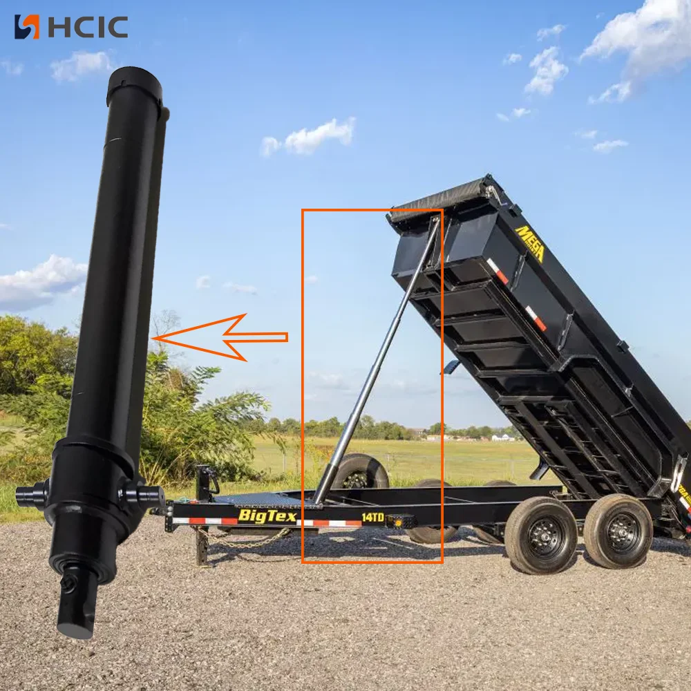 4-Stage Underbody Tipping Cylinder Telescopic Tipping Cylinder ສໍາລັບລົດພ່ວງ Dump ຫນັກ