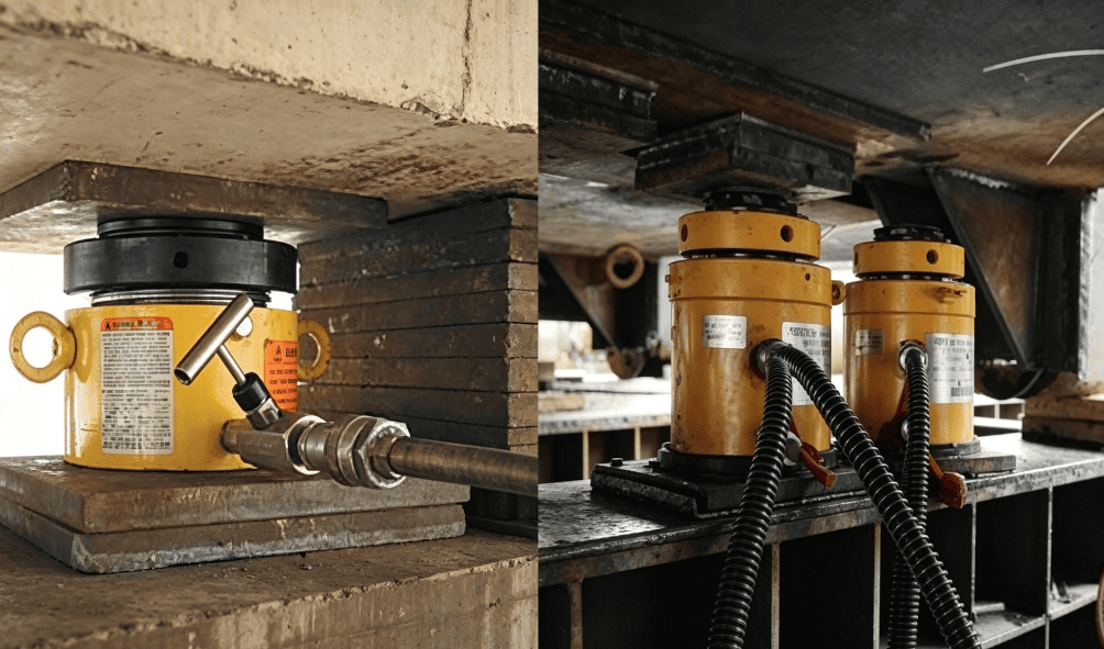 single acting hvdraulic trailer jack